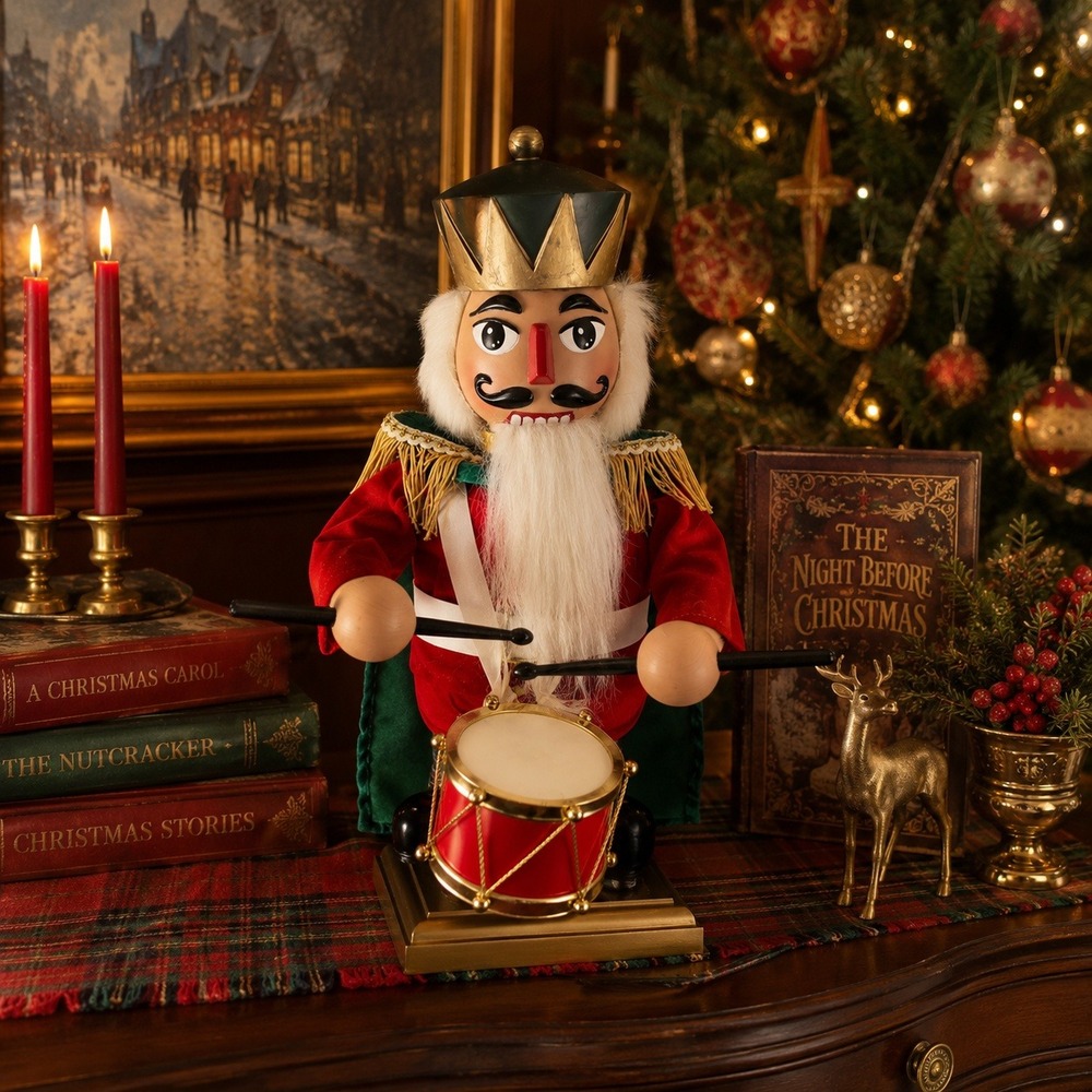 Vintage Animated Drummer Nutcracker 17" Electric Moving Christmas Soldier